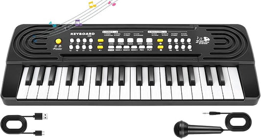 Toddler Kid Toy Piano Keyboard, 37 Keys Pianos Music Toys with Microphone