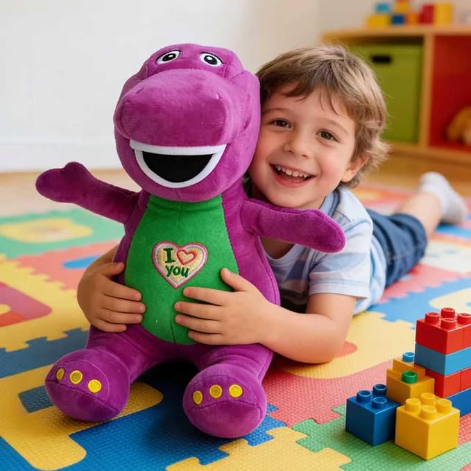 Barney Stuffed Animal 10 Inches, Singing Dinosaur Plush Toy Sings I Love You Song, Cute Soft Plush Puppet, Romantic Sweet Gift for All Ages. (10in)