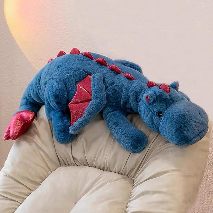 Large Dragon Stuffed Animal, Soft Dragon Plush Toy 51.2" 7Lbs for Kids and Adults, Available in Blue, Green, Pink, and White