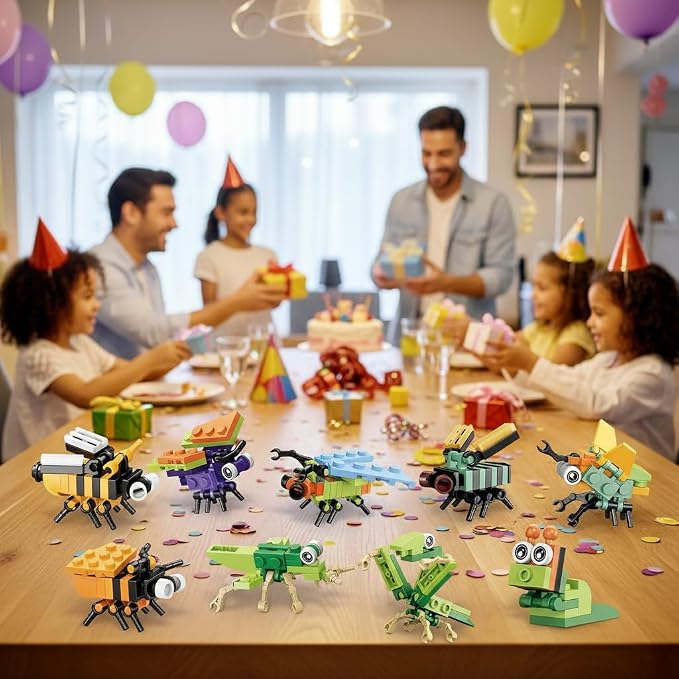 BRICHBROW Party Favors for Kids - 12 Pack Animals Building Blocks for Goodie Bags Stocking Stuffers Classroom Prizes Birthday Gifts Toy Building Sets for Kids 6-12yrs