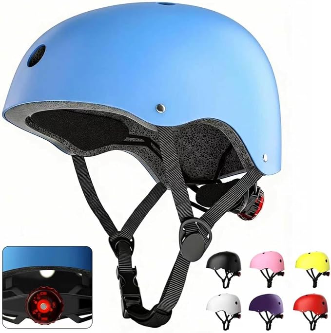 Kids Bike Helmet with LED Light,Lightweight Adjustable Childs Helmet for boy & Girl Ages 5-8-14,Multi-Sport Safety Helmet for Skateboard Cycling Scooter