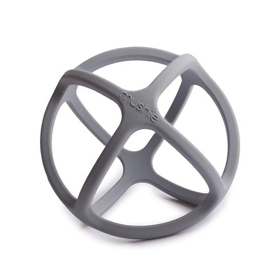 mushie Silicone Baby Teether Ball Toy (Dove Gray)