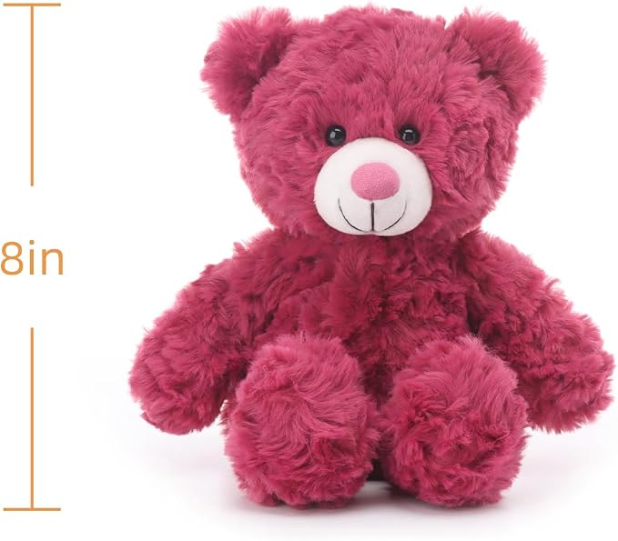 Apricot Lamb Berry Red Flower Bear Stuffed Animals for Kids, Soft Cute Plush Toys for Baby Girl and Boy, 8 Inches