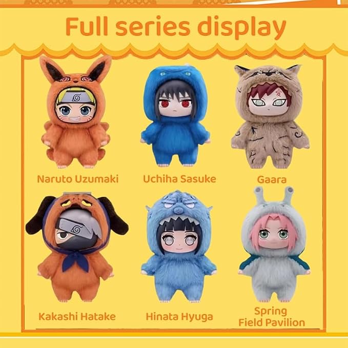 MINISO Naruto Shippuden Cute Beast Party Series Blind Box - Naruto/Kakashi/Uchiha Character Design - Desktop Ornament/Gift - 1 Random Piece