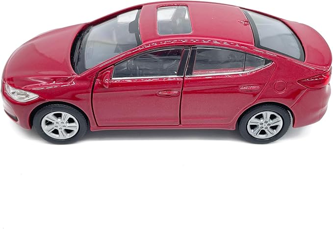 1:36 Scale Elantra Toy Car Model Metal Diecast Toy Vehicle, Doors Open Pull Back, Toys for Boys 3 4 5 6 7 Year Old Toddler Kids Gifts, Men Collection, Home Office Décor Cake Topper, Red