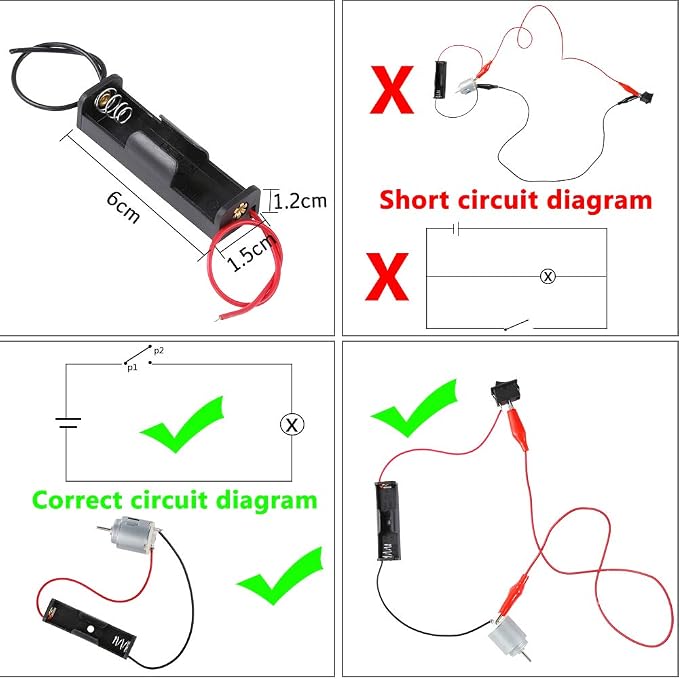 Sntieecr Electric Circuit Motor Kit, Dc Motor Kit with Small Electric Motor, Electric Circuit Kit for Kids, Educational Montessori Learning Kits for Kids DIY STEM Science Project