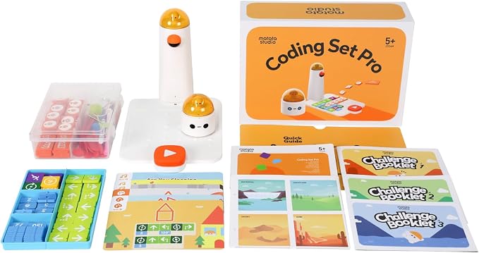 Coding Set Pro STEM Robot for Kids Ages 4+, Coding Robot for Kids to Learn Early Programming, Educational Toy for Homeschool & Classroom Ages 4-10