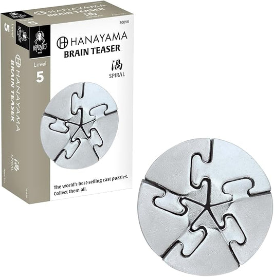 BePuzzled | Spiral Hanayama Metal Brainteaser Puzzle Mensa Rated Level 5, for Ages 12 and Up
