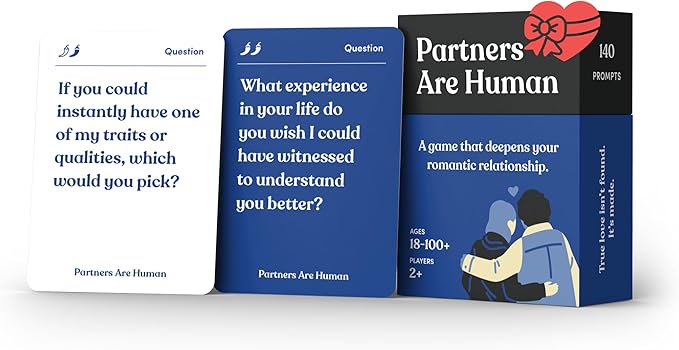 Partners are Human | 140 Conversation Cards to Help Deepen Romantic Relationships | Card Game for Bonding & Communication | Therapy for Adults