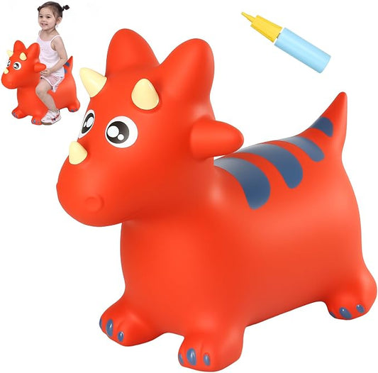 INPANY Bouncy Horse, Dinosaur Hopper Toys for Boys, Gifts Toy for Kid | Eco-Friendly PVC, Low Center Gravity, Cute Cartoon Design, Load 100 Lbs, Learn & Exercise & Active Fun, Gifts for 1-3 Kids