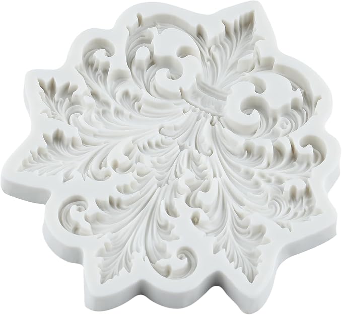 Baroque Scroll Silicone Mold Relief Flower Lace Filigree Polymer Clay Molds for DIY Crafts Epoxy Resin Casting Polymer Clay Tools Craft Air Dry Jewelry Making