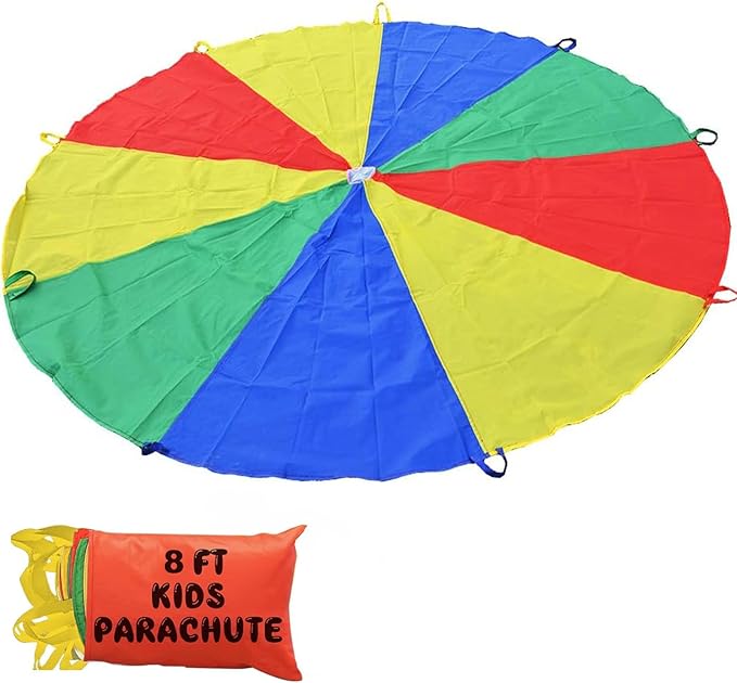 Sonyabecca Parachute Kids Play 8FT,10FT,12FT,16FT,20FT for 8-12 Years Game, Kids Party Game