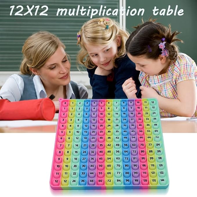 12x12 Digital Multiplication Table Game Flash Cards 3rd Grade Fidget Math Toy, DK-SIMINA Toys for Learning Multiplication Tables, Stress Relief Toys