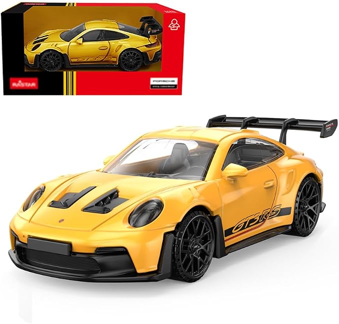 1:43 Diecast Model Cars for Porsche 911 GT3 RS, Metal Die Cast Toy Cars with Free Wheels for Boys Girls Kids Gift, Yellow