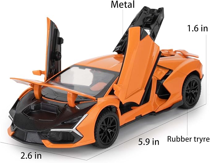 BDTCTK 1/32 Comapatible for Lamborghini ‌Aventador LP700-4 Model Car, Zinc Alloy Diecast Pull Back Toy Cars with Sounds and Lights Vehicles for Kids Boy Girl Gift (Orange)