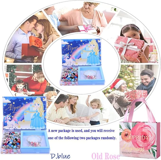 AIPRIDY Charm Bracelet Making Kit,Unicorn Mermaid Crafts Gifts Set Can Inspires Imagination and Creativity,Jewelry Making Kit Perfect Gifts for Girls 5-12 Years Old (104 Pieces)