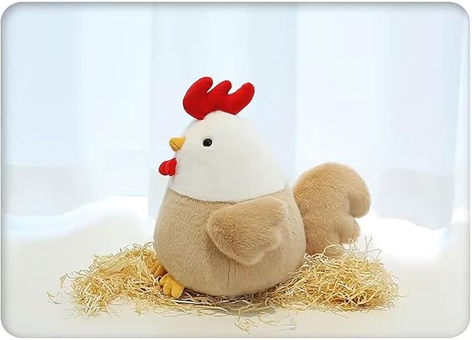YUKOUQIAN Chicken Stuffed Animal Chicken Plush Doll Toy 8 inch for Girls Christmas (Chicken)