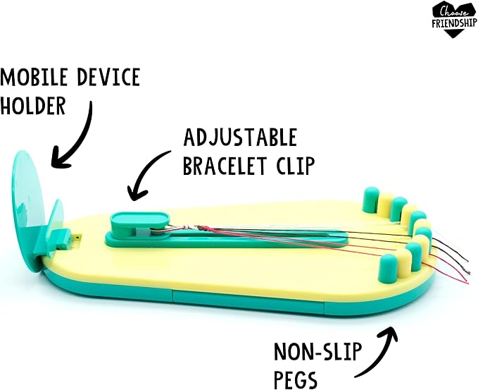 Choose Friendship Bracelet Making Kit – DIY Craft Loom for Kids Ages 8+, New & Improved Design, Includes 20 Threads, Makes 8 Bracelets, Yellow “Taffy”