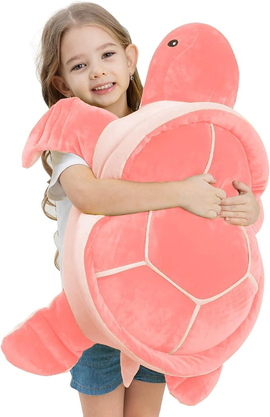 Dalmao 28" Big Pink Sea Turtle Stuffed Animals Plush Pillow Toys, Cute Giant Large Jumbo Soft Turtles Plushies, Gift for Kids Boys Girls, Birthday