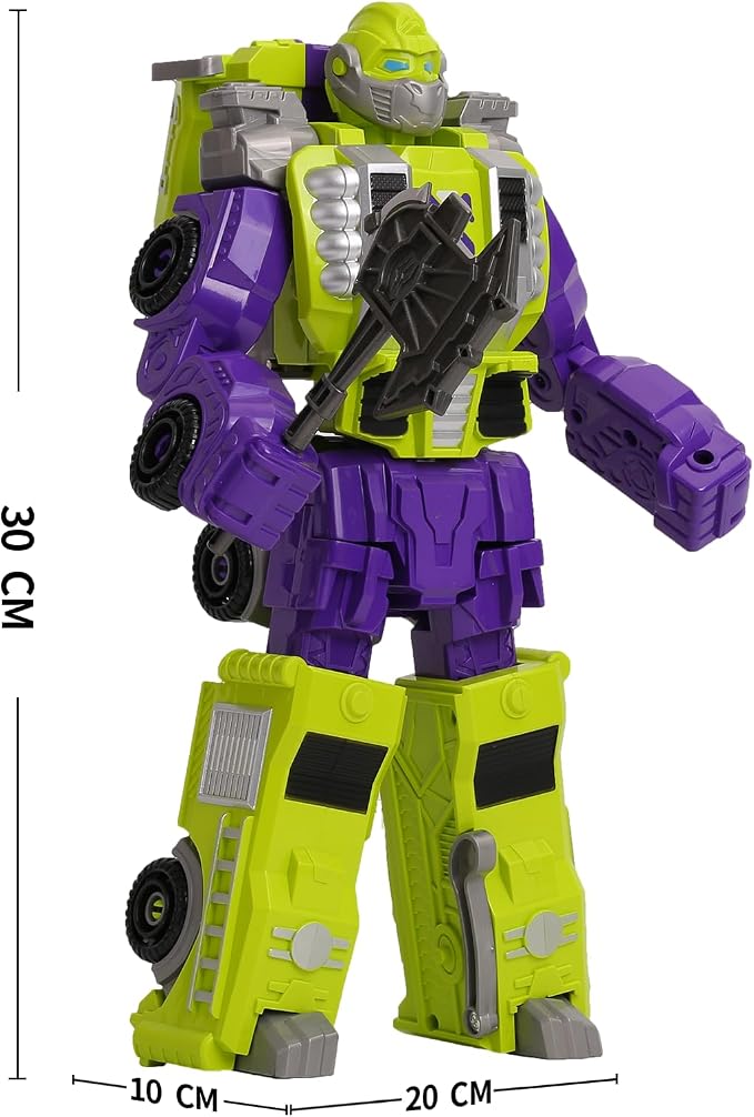 MIEBELY 2Pcs Magnetic Transforming Robot STEM Toy for Kids Ages 3-6 | 2 magnetic transform vehicles, each turns into beast, combine into robot, durable plastic, STEM gift for boys girls 3-6