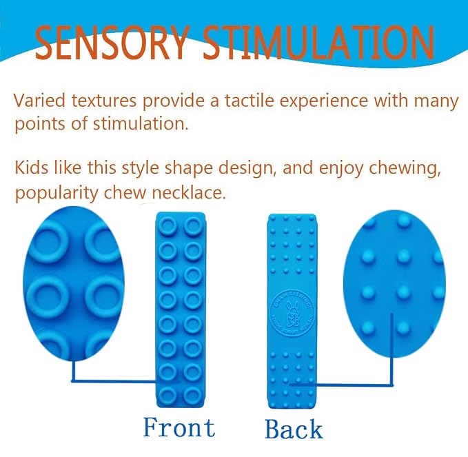 Chew Necklace by GNAWRISHING, 5 Pieces Sensory Chew Necklaces for Kids with Autism, ADHD, SPD, Chewing, Oral Motor