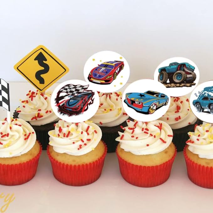 600Pcs Monster Truck and Race Car Stickers for Kids 1.5 Inch Car Stickers for Kids Boys Race Car Party Favors Birthday Decoration Supplies