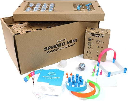 Sphero Mini App-Enabled Coding Robots for Classrooms, 16-Pack | Teach Computer Science, Coding, & AI Literacy, STEM & STEAM Learning Kit for Kids 8+