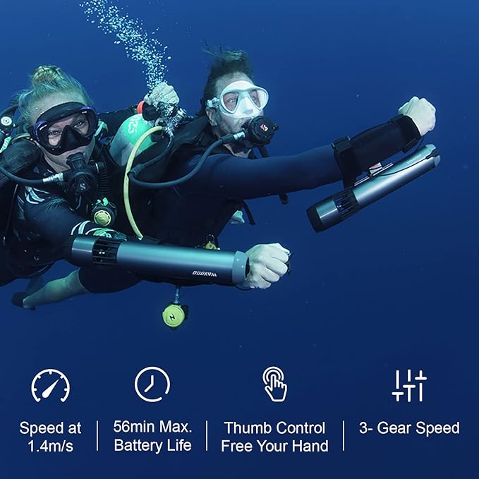 Waydoo Subnado Underwater Scooter, Sea Scooter with Thumb Control for SUP Paddle Board, Pool, Diving & Snorkeling, Compact & Portable Water Scooter for Adults & Kids, Gray/Red