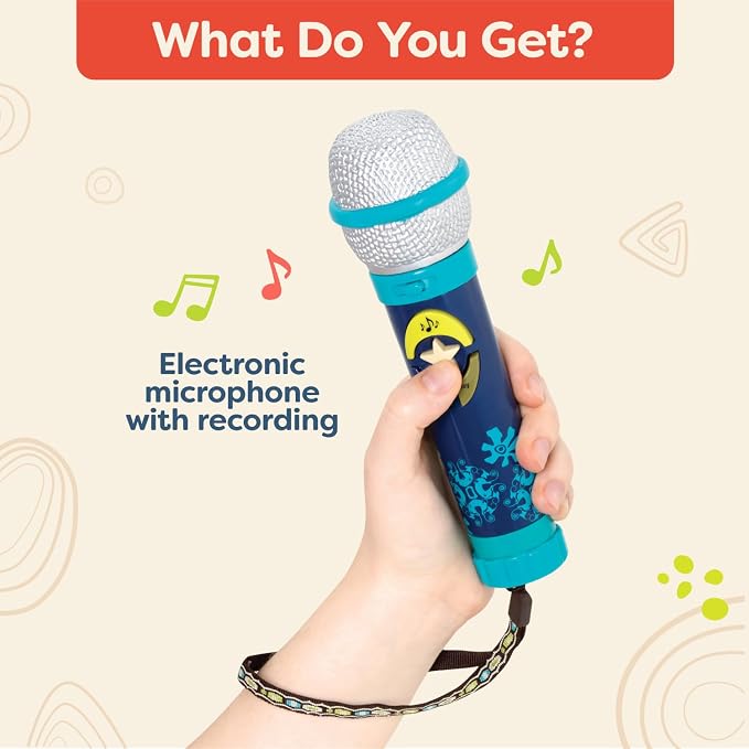 B. toys – Okideoke Toy Microphone with 8 Songs & Voice Amplifier – Musical Instrument for Toddlers – Fun Early Learning Toy for Kids 18+ Months