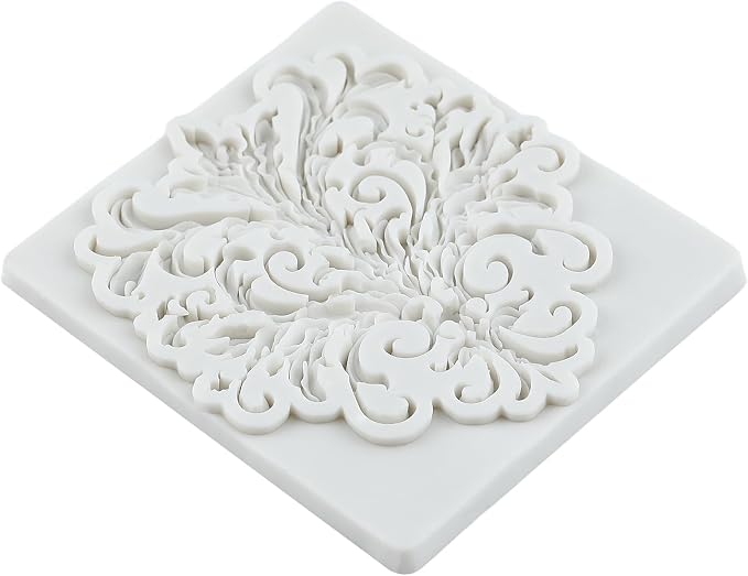 Baroque Polymer Clay Mold Curlicues Scroll Relief Lace Silicone Molds for DIY Crafts Epoxy Resin Casting Air Dry Polymer Clay Plaster Jewelry Making