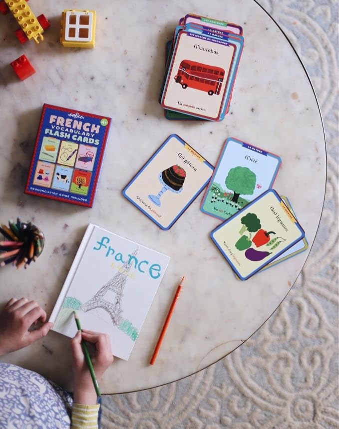 eeBoo: French Vocabulary Flash Cards, Learn French, Imaginative Problem Solving, Educational Games that Cultivates Conversation, Socialization, and Skill-Building, Perfect for Ages 4 and up