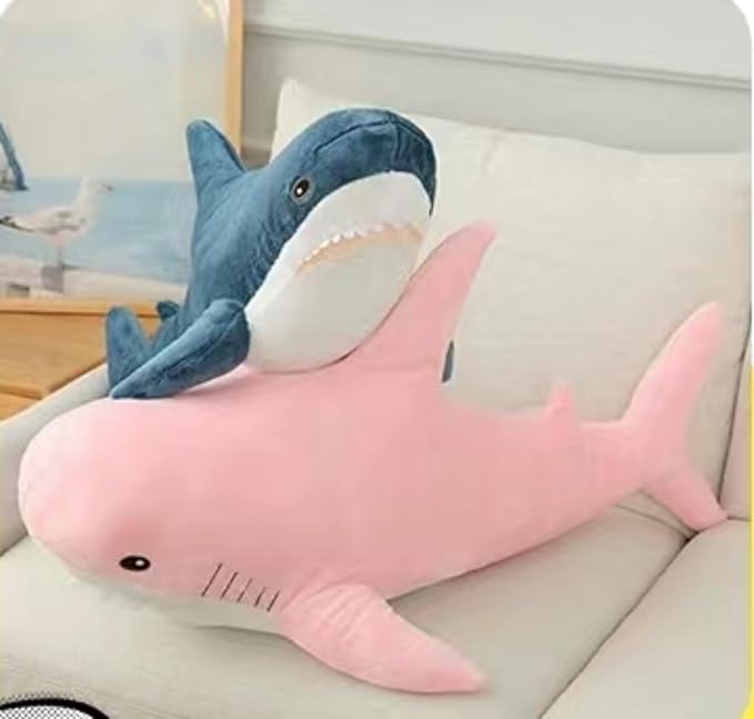 Ryttir 39.4 Inch XXL Giant Shark Stuffed Animals,Chubbier Shark Pillow Soft Shark Plush Shark Body Pillow Stuffed Shark Décor, Perfect Chrismas Stress Relief Gift for Kids Women