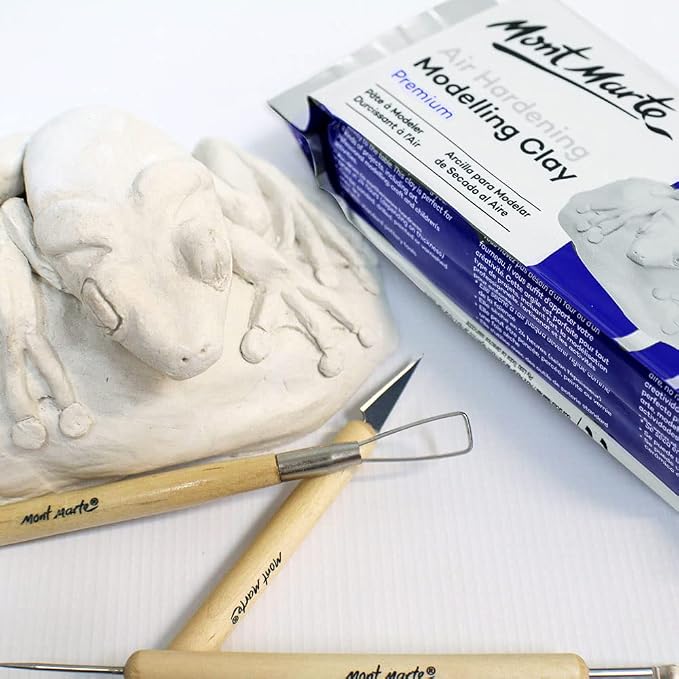 White Modelling Clay Air Dry by Mont Marte, 500g (1.1lb), Ideal Gift for Professional Artists