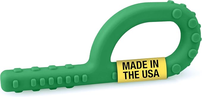ARK Textured Grabber Sensory Chew, Sensory Toys for Kids and Adults, Chewy Fidget for Autism, ADHD, SPD, Anxiety, Medical-Grade Oral Motor Therapy Tools, XXT, Very Firm, Forest Green