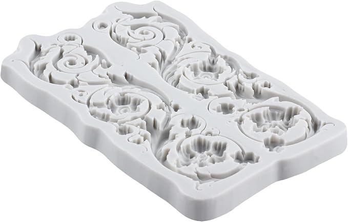 Baroque Style Polymer Clay Mold Curlicues Scroll Lace Silicone Molds 3D Sculpted Mold for DIY Craft Epoxy Resin Casting Polymer Clay Tools Crafts Air Dry Jewelry Making