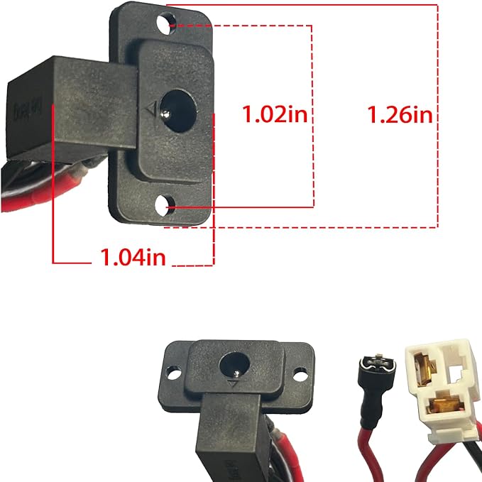 JRRXM 6V 12V 24V Round Charger Charging Port for Kids Power Wheels Ride on Electric Toys Car Replacement Parts,6PCS 25A Fuse Battery Connector Wires Cable Kit Set