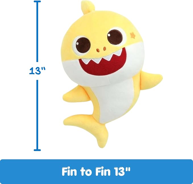 Pinkfong Baby Shark Singing Plush Toy - 13" Soft Huggable Stuffed Animal, Washable, Interactive Musical Toy, Toddler Gift, Ages 18 Months+