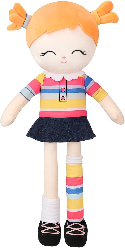 Soft Baby Doll Toys (16'') Baby Rag Doll for Girls Birthday Gift Girl Plush Toys Gift for Toddler Kids (Orange)