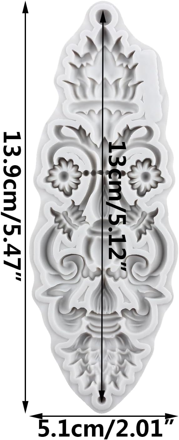 Baroque Scroll Relief Silicone Mold 3D Embossed Lace Polymer Clay Molds for DIY Crafts Epoxy Resin Casting Air Dry Polymer Clay Plaster Jewelry Making