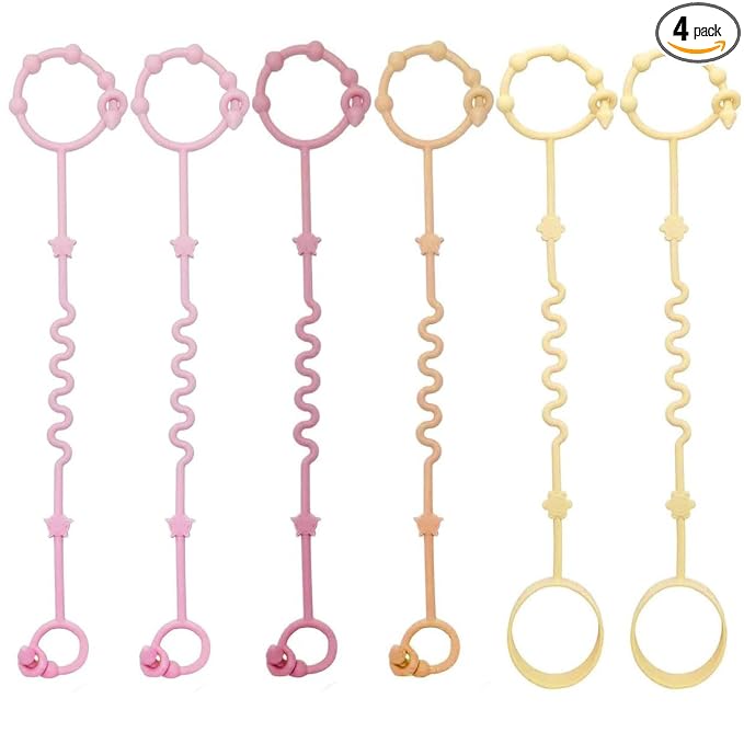 RTMOK Toy Straps for Baby,Silicone Setpacifier Clip,Applies to Car Seat Toy,Teether Toy,High Chair,Stroller Accessories,Baby Toy Clips,Cribs,Rocking Chair ﻿