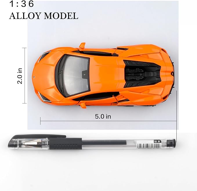 TOKAXI 1/36 Scale Lamborghini Revuelto Diecast Cars Models,Pull Back Vehicles Lamborghini Toy Cars,Cars Gifts for Boys Girls Orange