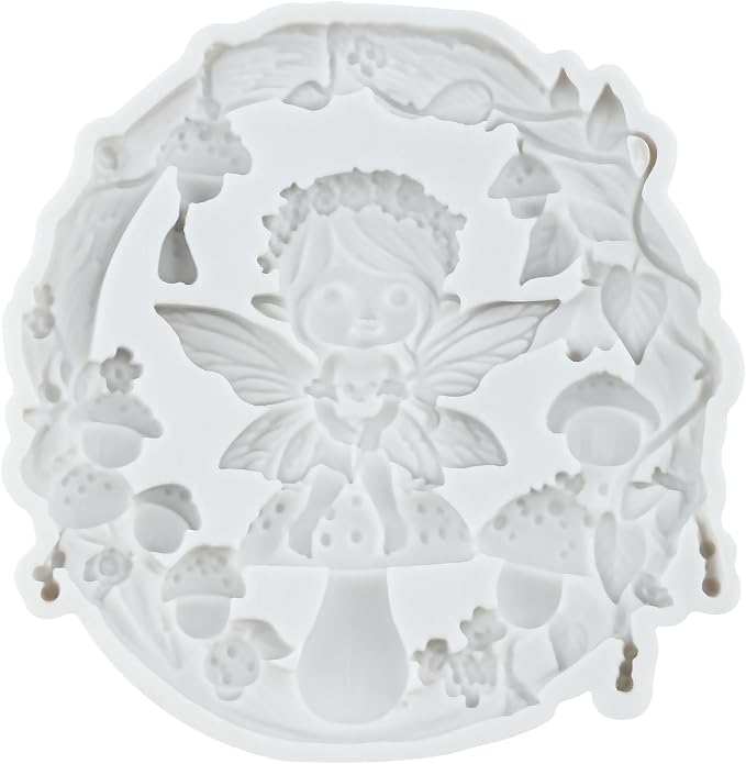 Flower Fairy Polymer Clay Mold Mushroom Elf Butterfly Fairy Elf Girl Silicone Molds for DIY Crafts Resin Casting Mold DIY Craft Air Dry Polymer Clay Tools Jewelry Making Set of 4