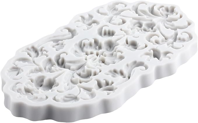 Baroque Polymer Clay Mold Curlicues Scroll Lace Silicone Molds Embossed Flower Mold for DIY Craft Epoxy Resin Casting Polymer Clay Tools Crafts Air Dry Jewelry Making