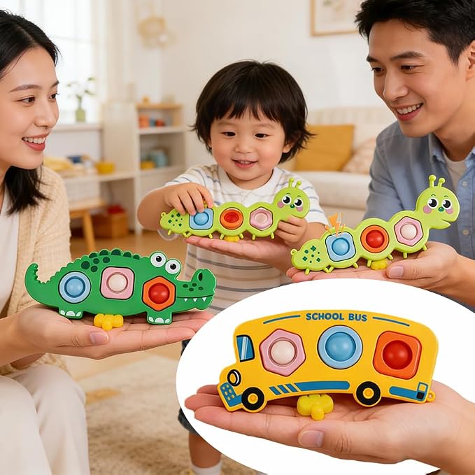 3PCS Fidget Popper Sensory Toys Airplane Travel Activities for Toddlers | Kids Sensory Push Strips , Popping Bubbles Montessori Busy Toy, fidget toys, toddler travel toys, Classroom Gifts for Kids