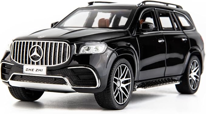 WAKAKAC Diecast Car Model GLS63 AMG 1/24 Alloy Collectible Pull Back Toy Car with Light and Sound Toy Vehicle for Adult Boys Gift(Black)