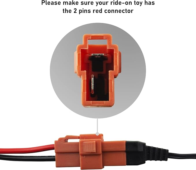SafeAMP 12-Volt Charger for Ride On Vehicle with red 2 pins Connector