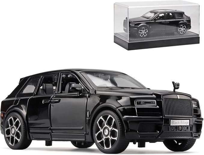 OANMYJJO Collectibles Exquisite Car Model 1:32 Rolls-Royce Cullinan Die Cast Metal Model Cars,Pull Back Toy Cars with Light and Sound,Cars Toys Gifts for Age 3+ Year Old Boys（Black）