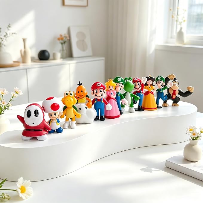 12PCS Mario Action Figures PVC Figurines Set, Collectible Dolls for Collectors,Fan Gift for Men Women Character (MA1)