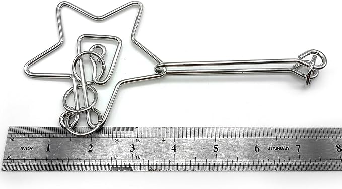 Zooshine 3PCS Large Hard Metal Brain Teaser Puzzles,Metal Wire Puzzle Set Challenging Magic Trick Toy for Party,Office Gift for Adults Kids Teens