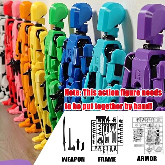 DANONI Titan13 Action Figure, Lucky Robot 13 Action Figures, 3D Printed Multi-Jointed Movable Action Figure, Dummy Robot 13 Figures Toy for Desktop Decorations Game Gifts(Blue)
